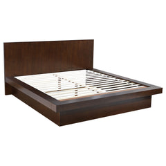 Orleans Furniture - Coaster - Jessica Wood Eastern King LED Panel Bed Cappuccino - 200711KE