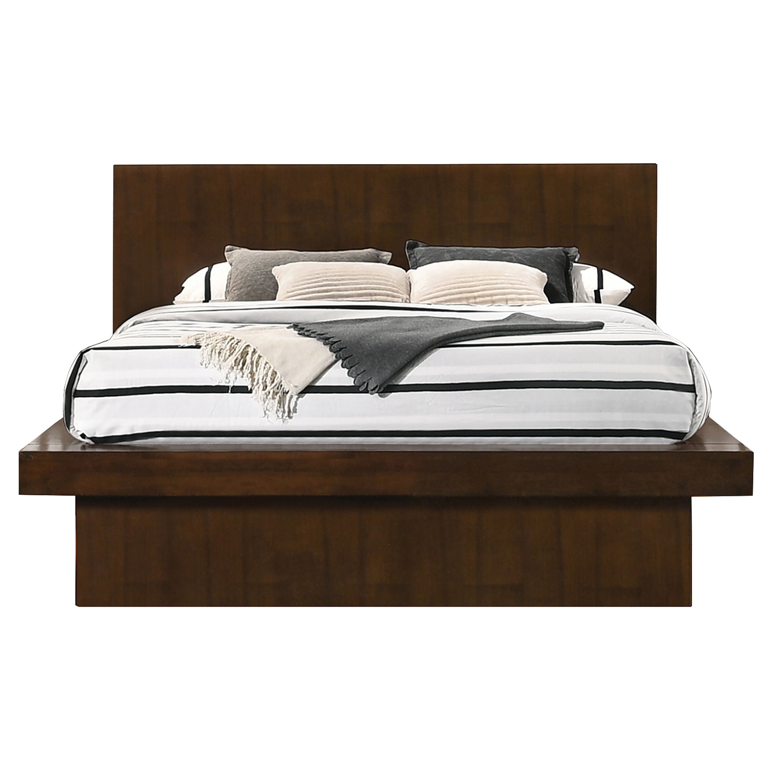 Orleans Furniture - Coaster - Jessica Wood Queen LED Panel Bed Cappuccino - 200711Q