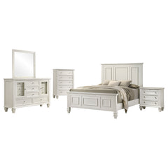 Sandy Beach 5-piece California King Bedroom Set Cream White
