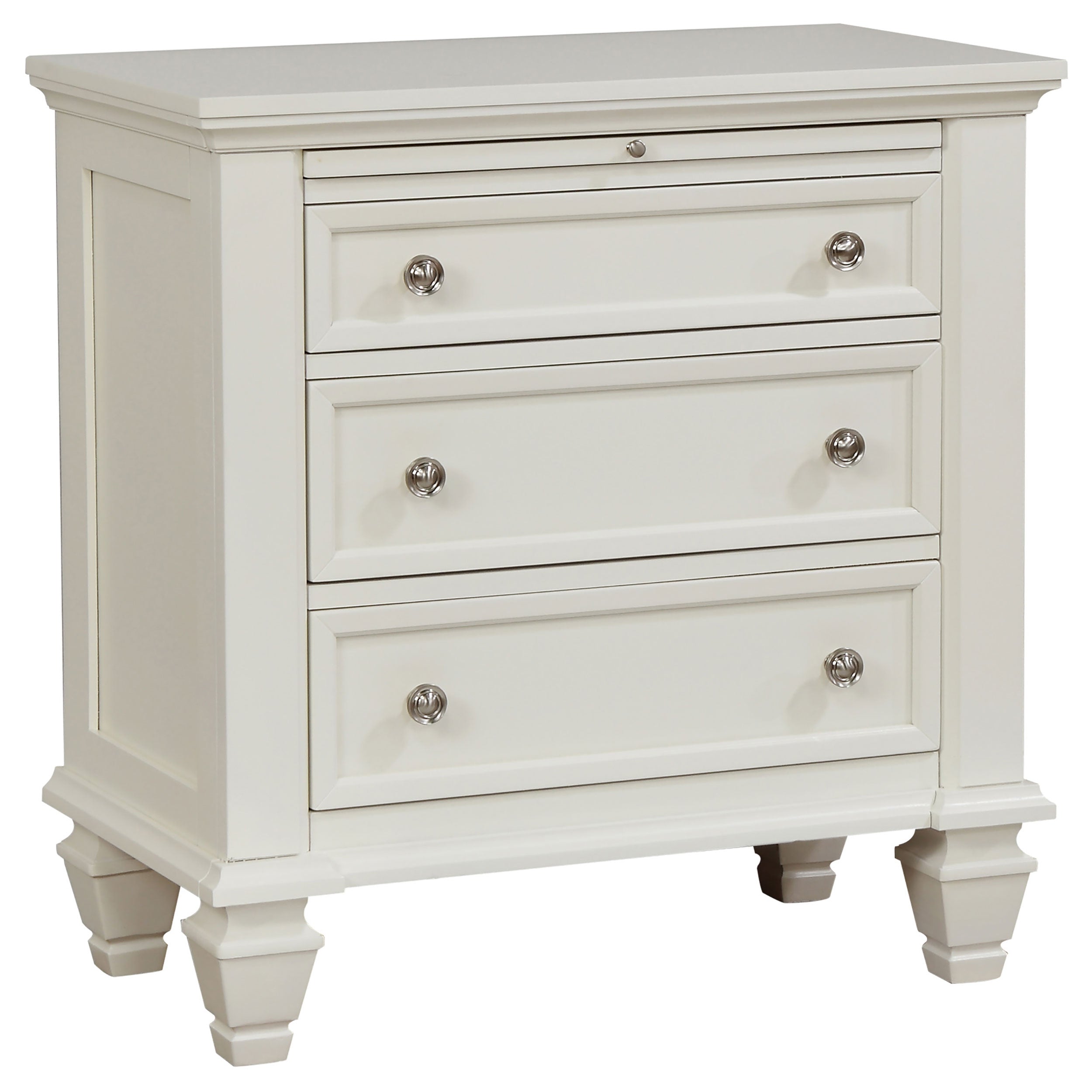 Orleans Furniture - Coaster - Sandy Beach 3-drawer Nightstand Cream White - 201302