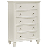 Orleans Furniture - Coaster - Sandy Beach 5-drawer Bedroom Chest Cream White - 201305