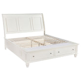 Orleans Furniture - Coaster - Sandy Beach Wood Eastern King Storage Panel Bed Cream White - 201309KE