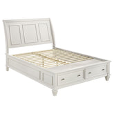 Orleans Furniture - Coaster - Sandy Beach Wood Queen Storage Panel Bed Cream White - 201309Q