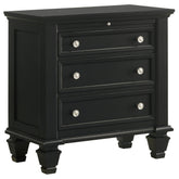 Orleans Furniture - Coaster - Sandy Beach 3-drawer Nightstand Black - 201322