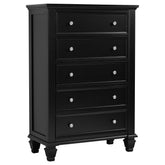 Orleans Furniture - Coaster - Sandy Beach 5-drawer Bedroom Chest Black - 201325