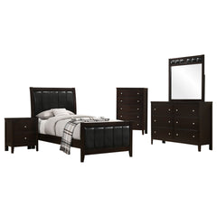 Carlton 5-piece Twin Bedroom Set Cappuccino