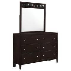 Orleans Furniture - Coaster - Carlton 6-drawer Dresser with Mirror Cappuccino - 202093M