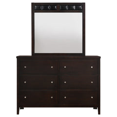 Carlton 6-drawer Dresser with Mirror Cappuccino