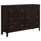 Orleans Furniture - Coaster - Carlton 6-drawer Dresser Cappuccino - 202093