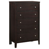 Orleans Furniture - Coaster - Carlton 5-drawer Bedroom Chest Cappuccino - 202095
