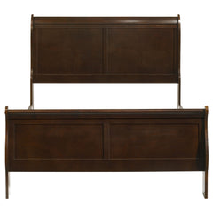 Louis Philippe Wood Full Sleigh Bed Cappuccino