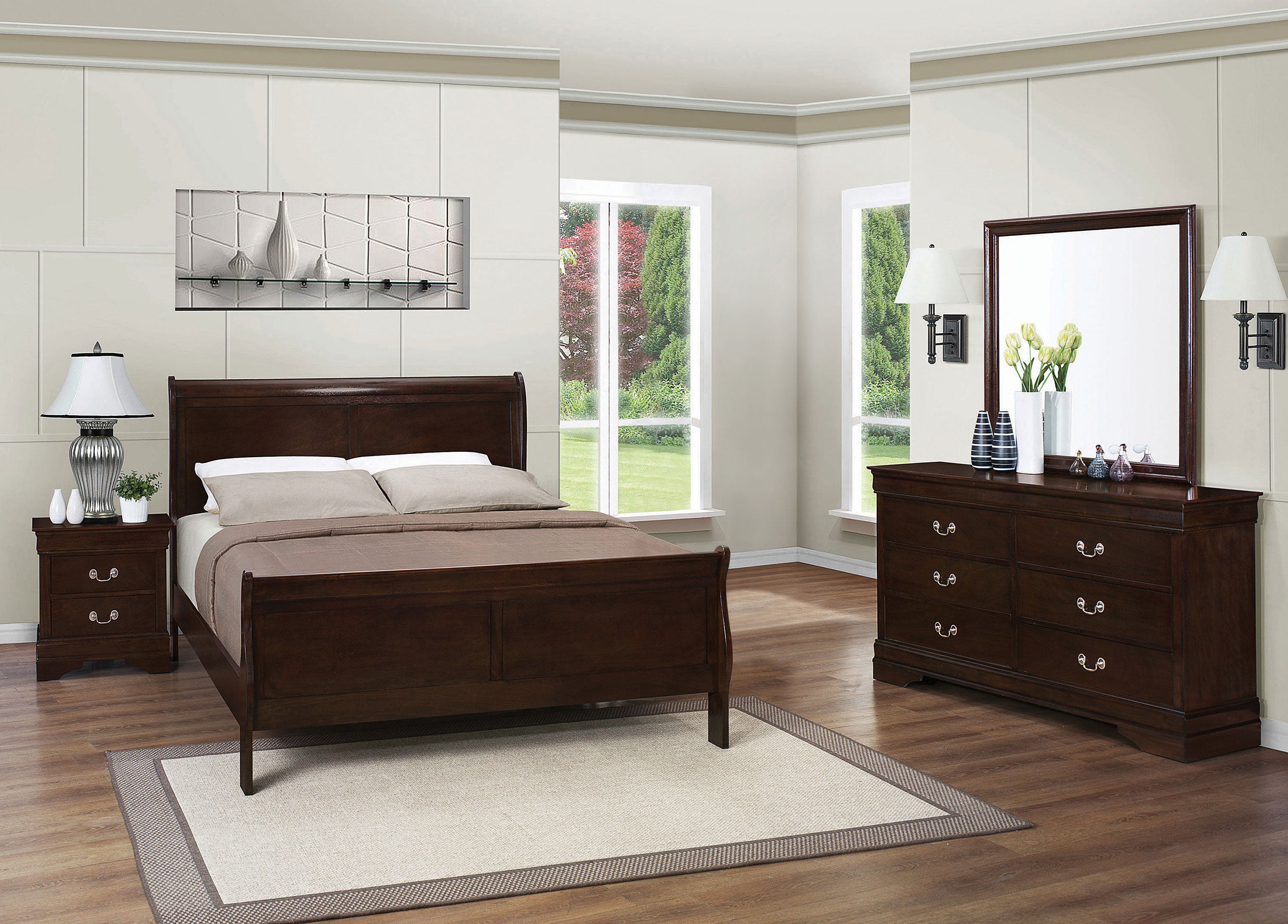 Orleans Furniture - Coaster - Louis Philippe 4-piece Eastern King Bedroom Set Cappuccino - 202411KE-S4
