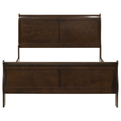 Louis Philippe Wood Queen Sleigh Bed Cappuccino