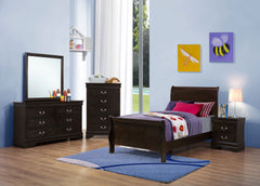 Orleans Furniture - Coaster - Louis Philippe 5-piece Twin Bedroom Set Cappuccino - 202411T-S5