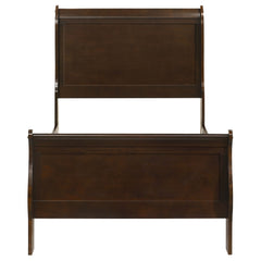 Louis Philippe Wood Twin Sleigh Bed Cappuccino