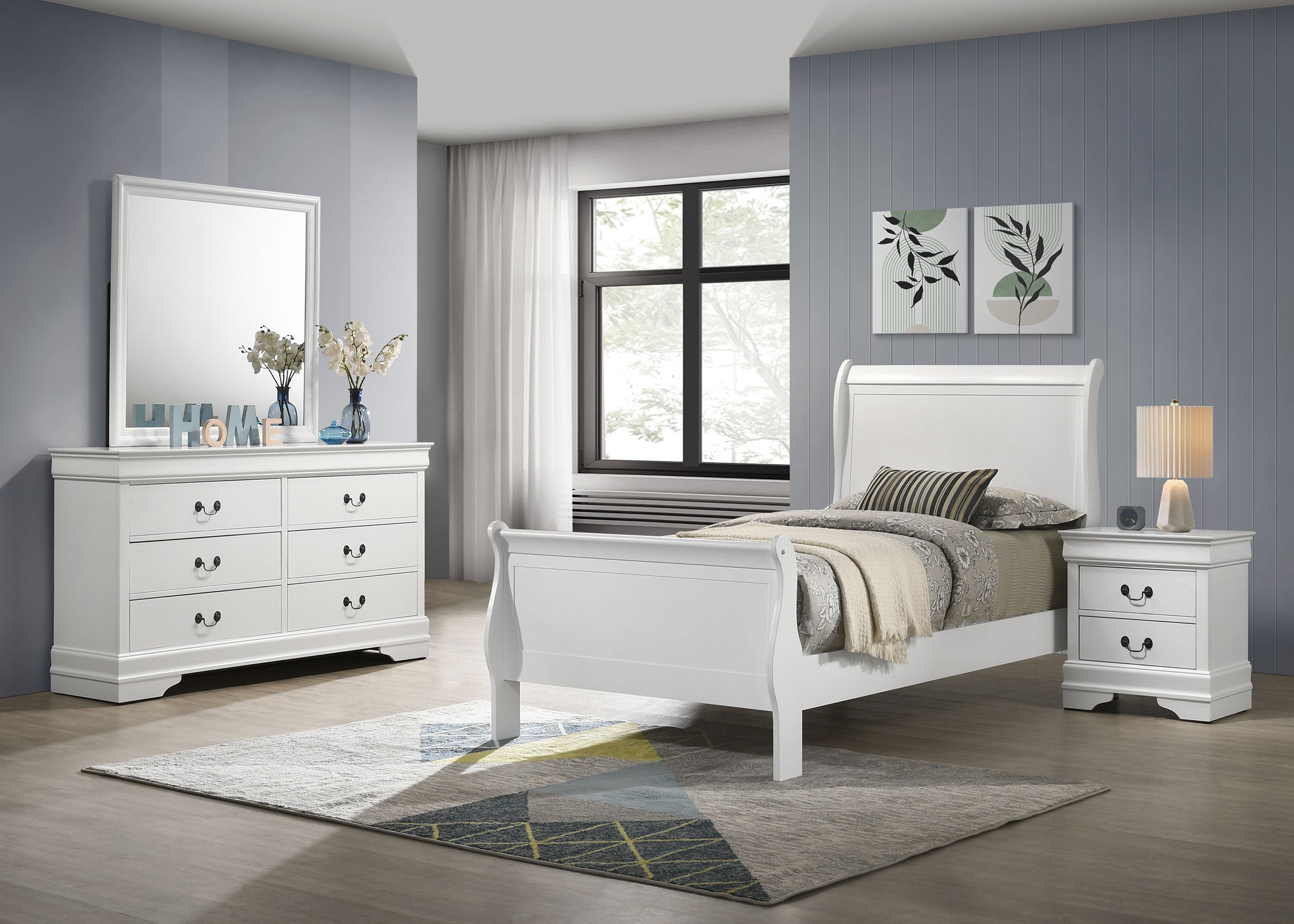 Orleans Furniture - Coaster - Louis Philippe 4-piece Twin Bedroom Set White - 202441T-S4