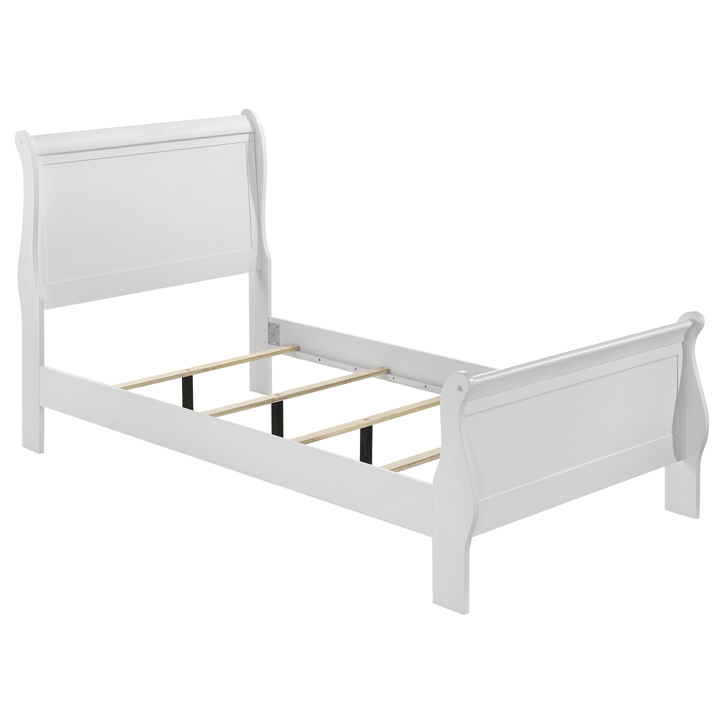 Orleans Furniture - Coaster - Louis Philippe 47-inch Twin Sleigh Panel Bed White - 202441T