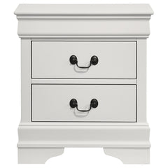 Louis Philippe 2-drawer Nightstand Bedside Table White