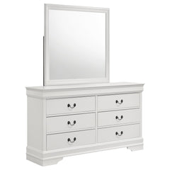Orleans Furniture - Coaster - Louis Philippe 6-drawer Dresser and Mirror White - 202443M
