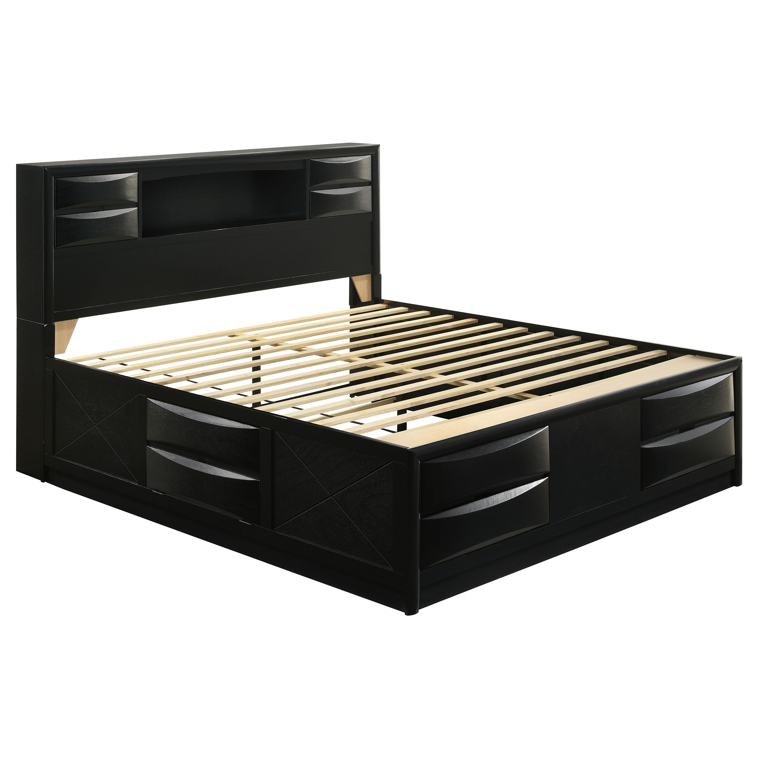 Orleans Furniture - Coaster - Briana Wood Eastern King Storage Bookcase Bed Black - 202701KE