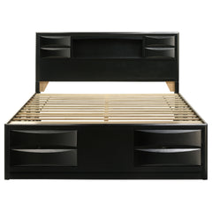 Briana Wood Eastern King Storage Bookcase Bed Black