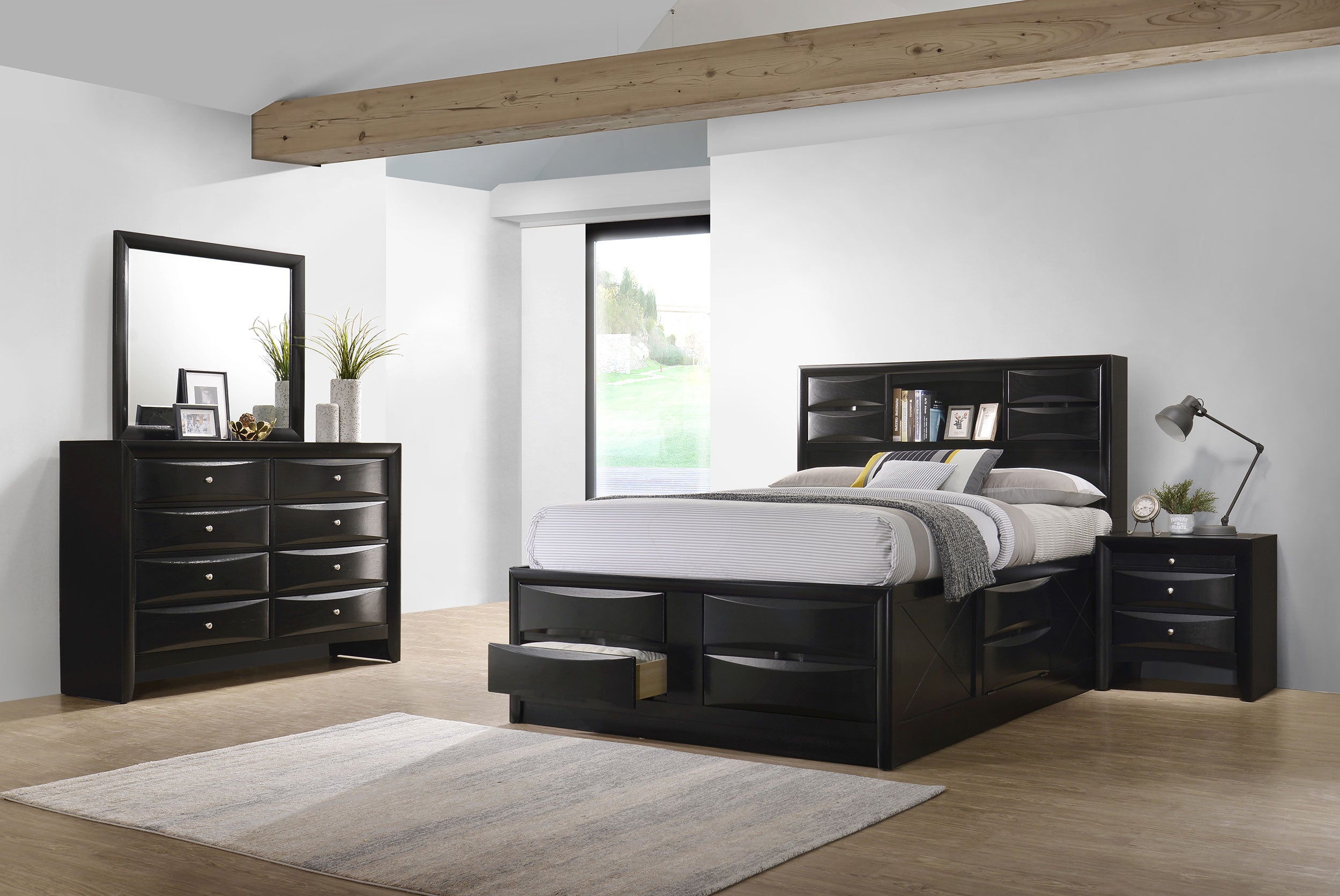 Orleans Furniture - Coaster - Briana 4-piece California King Bedroom Set Black - 202701KW-S4