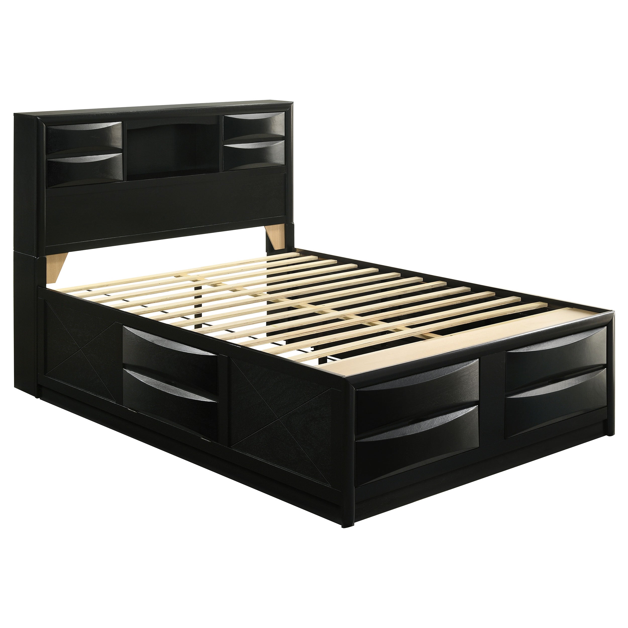 Orleans Furniture - Coaster - Briana Wood Queen Storage Bookcase Bed Black - 202701Q