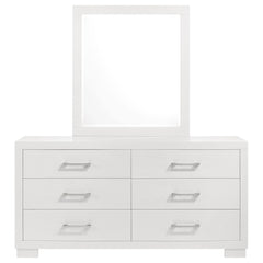 Jessica 6-drawer Dresser with Mirror Cream White
