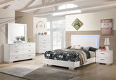 Orleans Furniture - Coaster - Felicity 5-piece Full Bedroom Set White High Gloss - 203500F-S5