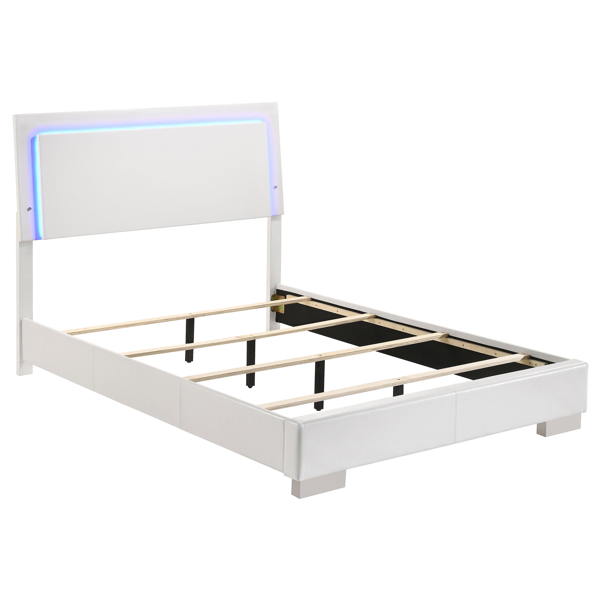 Orleans Furniture - Coaster - Felicity Wood Full LED Panel Bed White High Gloss - 203500F