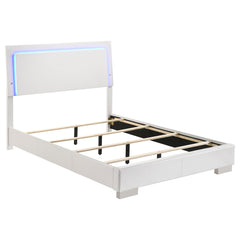Orleans Furniture - Coaster - Felicity Wood Full LED Panel Bed White High Gloss - 203500F