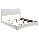 Orleans Furniture - Coaster - Felicity Wood Eastern King LED Panel Bed White High Gloss - 203500KE