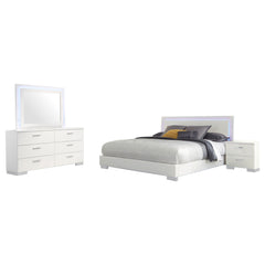 Felicity 4-piece California King Bedroom Set White Gloss