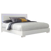 Orleans Furniture - Coaster - Felicity Wood California King LED Panel Bed White High Gloss - 203500KW
