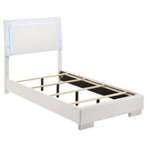 Orleans Furniture - Coaster - Felicity Wood Twin LED Panel Bed White High Gloss - 203500T