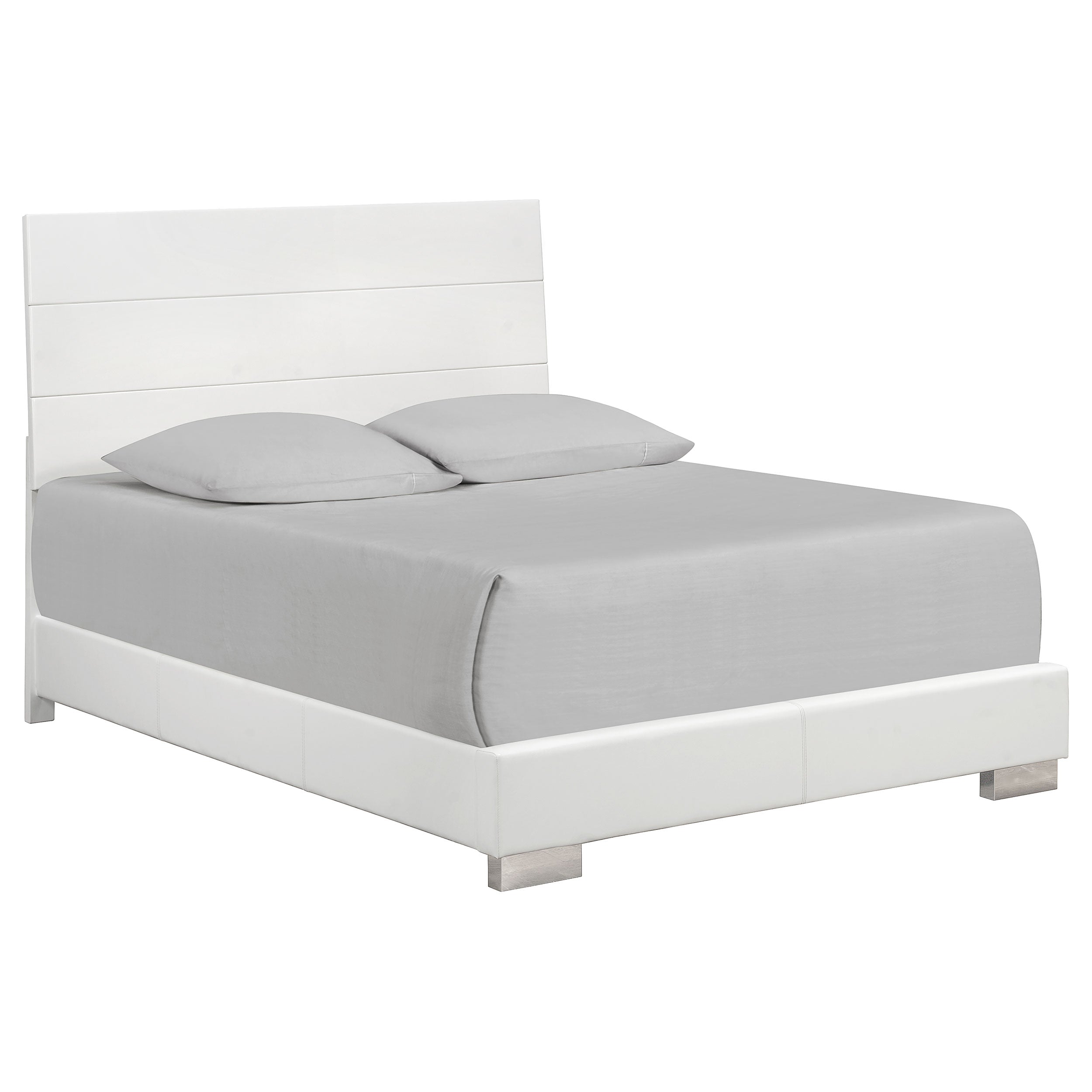 Orleans Furniture - Coaster - Felicity Wood Queen Panel Bed White High Gloss - 203501Q