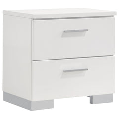 Orleans Furniture - Coaster - Felicity 2-drawer Nightstand White High Gloss - 203502