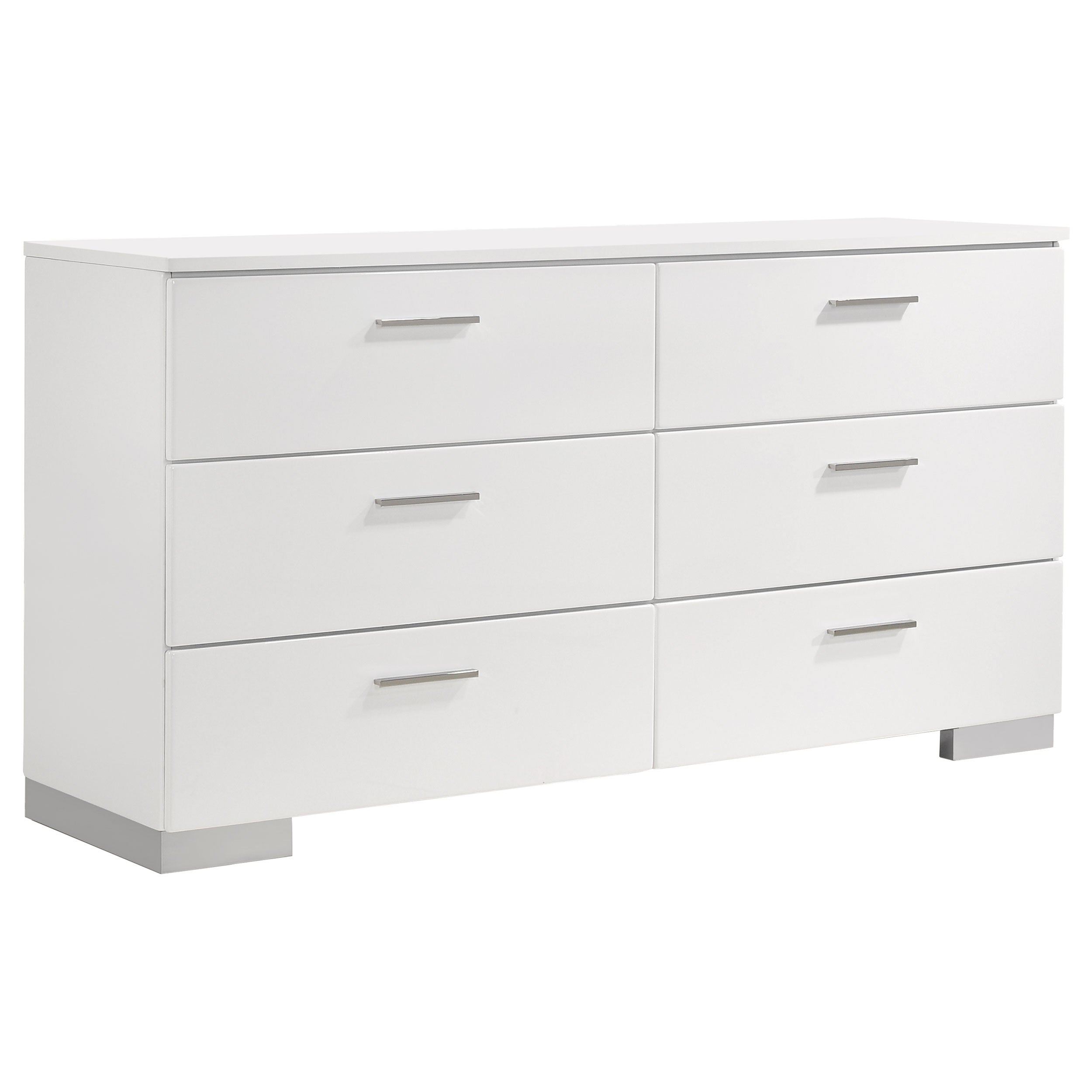 Orleans Furniture - Coaster - Felicity 6-drawer Dresser White High Gloss - 203503