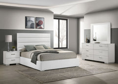 Orleans Furniture - Coaster - Felicity 4-piece California King Bedroom Set White High Gloss - 203511KW-S4