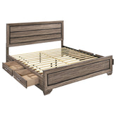Orleans Furniture - Coaster - Kauffman Wood Eastern King Storage Panel Bed Washed Taupe - 204190KE