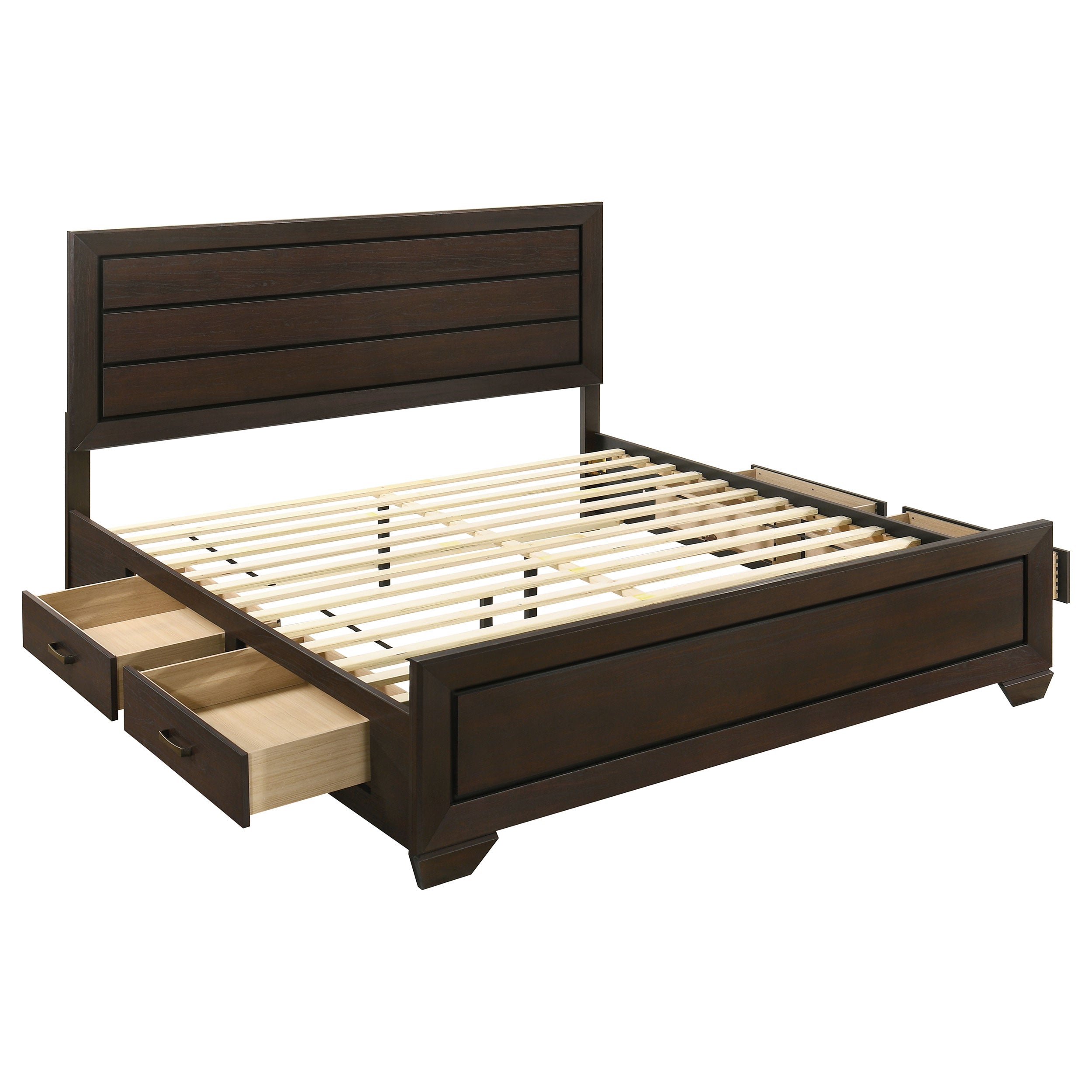 Orleans Furniture - Coaster - Kauffman Wood Eastern King Storage Panel Bed Dark Cocoa - 204390KE