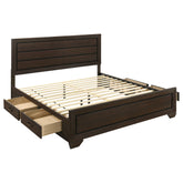 Orleans Furniture - Coaster - Kauffman Wood Eastern King Storage Panel Bed Dark Cocoa - 204390KE