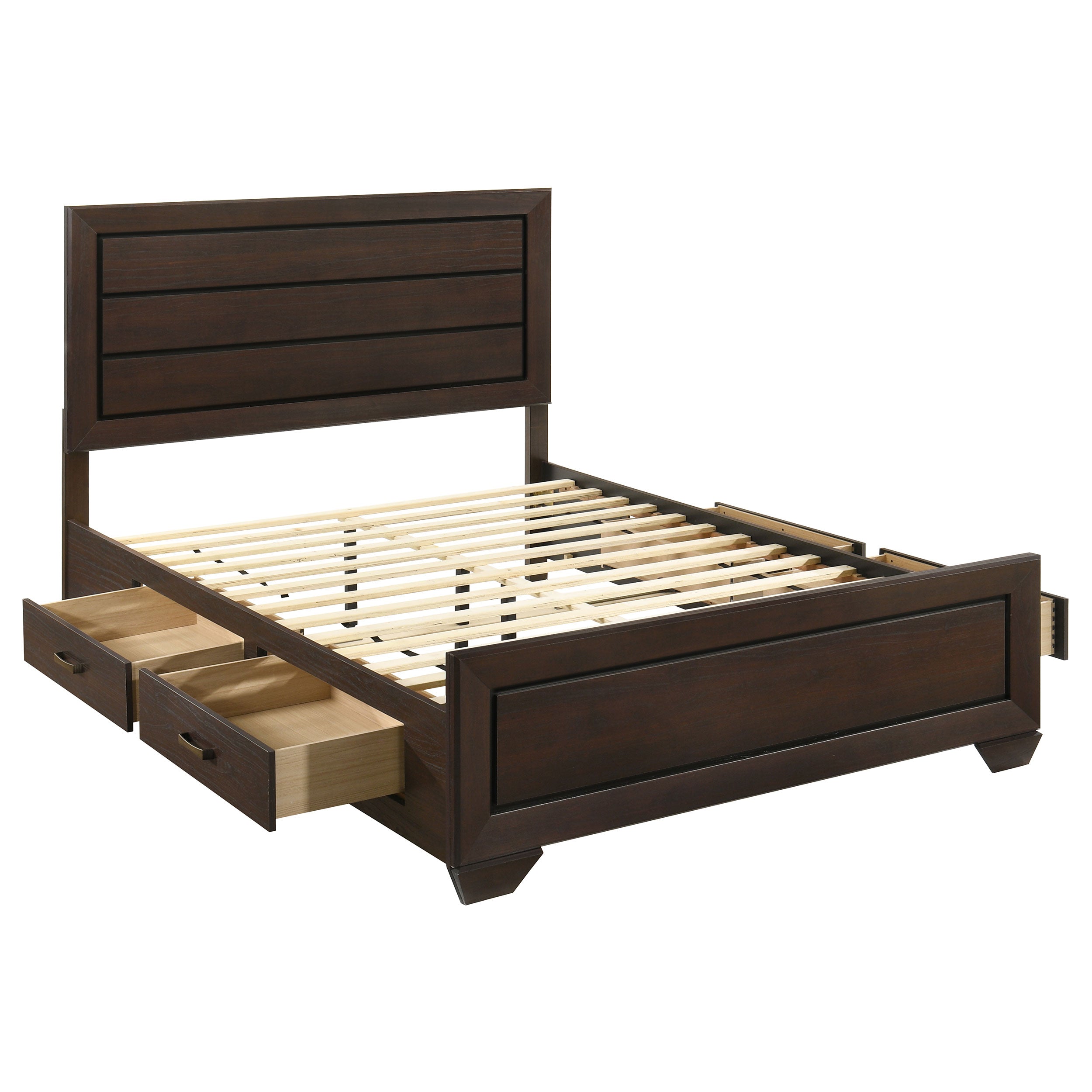 Orleans Furniture - Coaster - Kauffman Wood Queen Storage Panel Bed Dark Cocoa - 204390Q