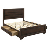 Orleans Furniture - Coaster - Kauffman Wood Queen Storage Panel Bed Dark Cocoa - 204390Q