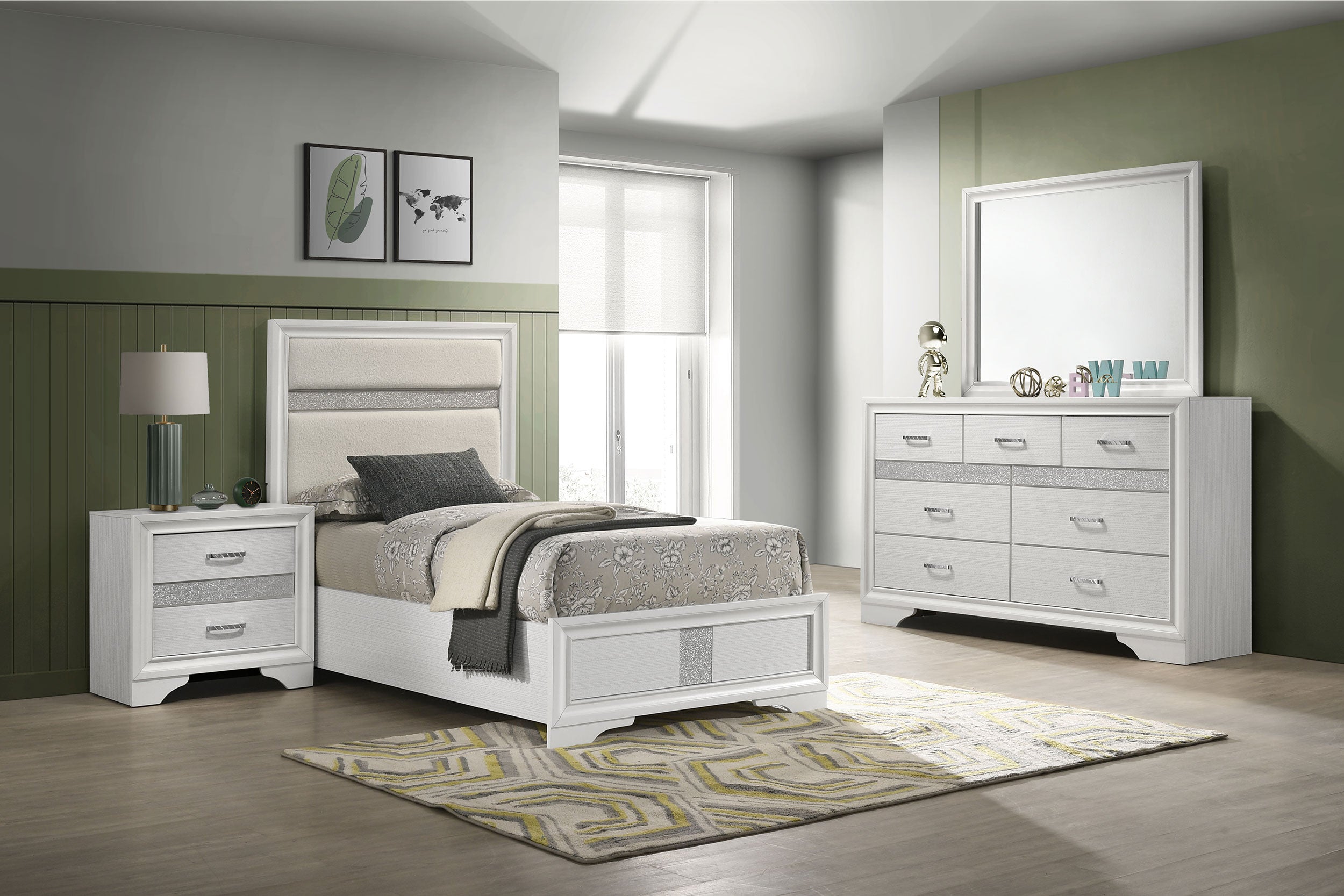 Orleans Furniture - Coaster - Miranda 4-piece Twin Bedroom Set White - 205110T-S4