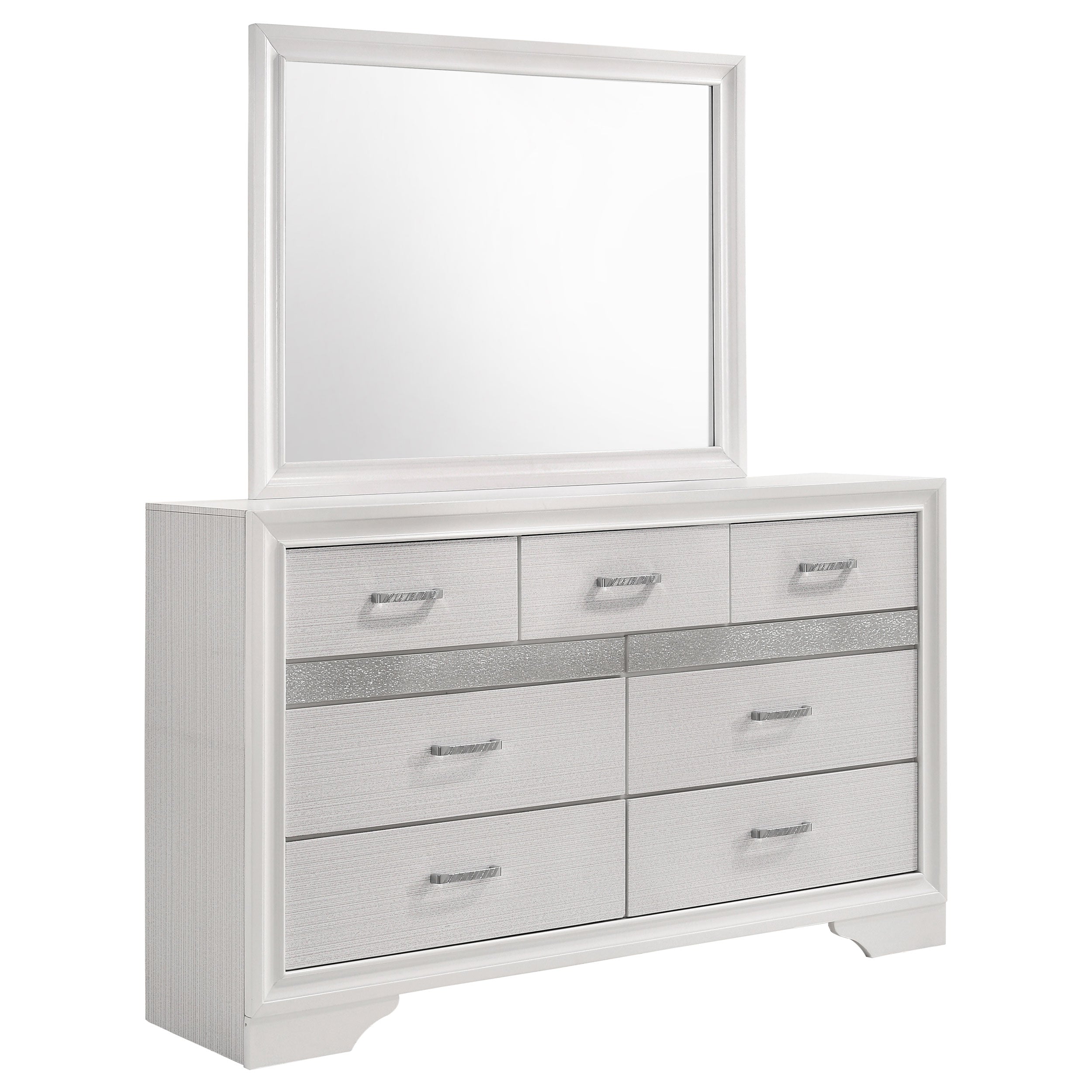 Orleans Furniture - Coaster - Miranda 7-drawer Dresser with Mirror White - 205113M