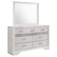 Orleans Furniture - Coaster - Miranda 7-drawer Dresser with Mirror White - 205113M
