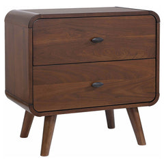 Orleans Furniture - Coaster - Robyn 2-drawer Nightstand Bedside Table Dark Walnut - 205132