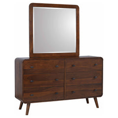 Orleans Furniture - Coaster - Robyn 6-drawer Dresser with Mirror Dark Walnut - 205133M