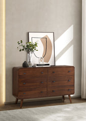 Robyn 6-drawer Bedroom Dresser Dark Walnut